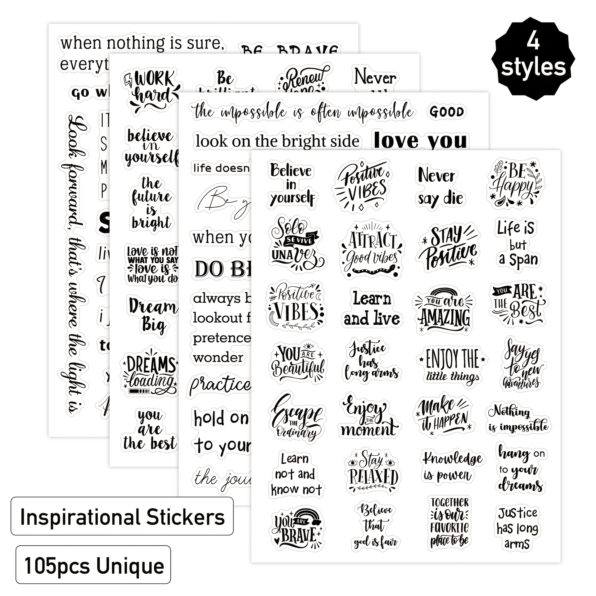 Quote Scrapbook Stickers for Journaling