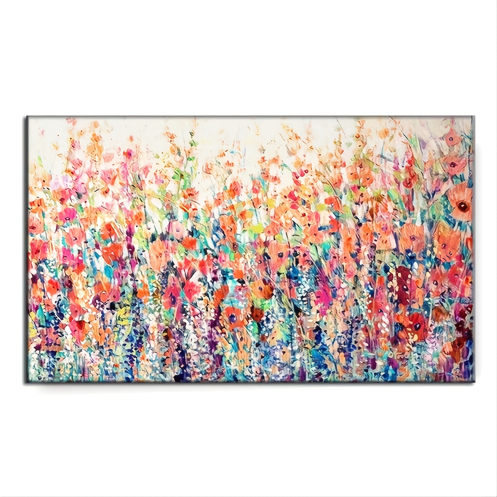 Spring Floral Canvas Wall Art Print Frameless Vibrant Home - Temu