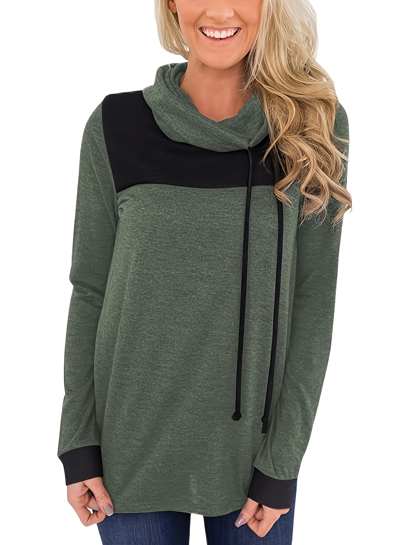 Cowl neck best sale hoodie women's