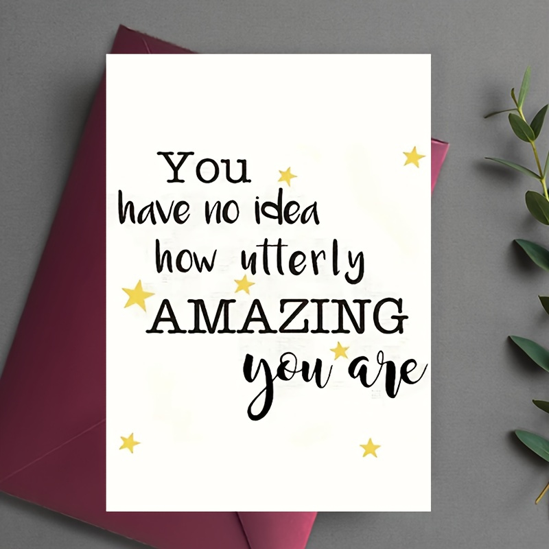 

1pc Inspirational Birthday Greeting Card With Envelope - Cheerful Yellow Stars Design, Blank Inside - Versatile Birthday Card For Friends And Family