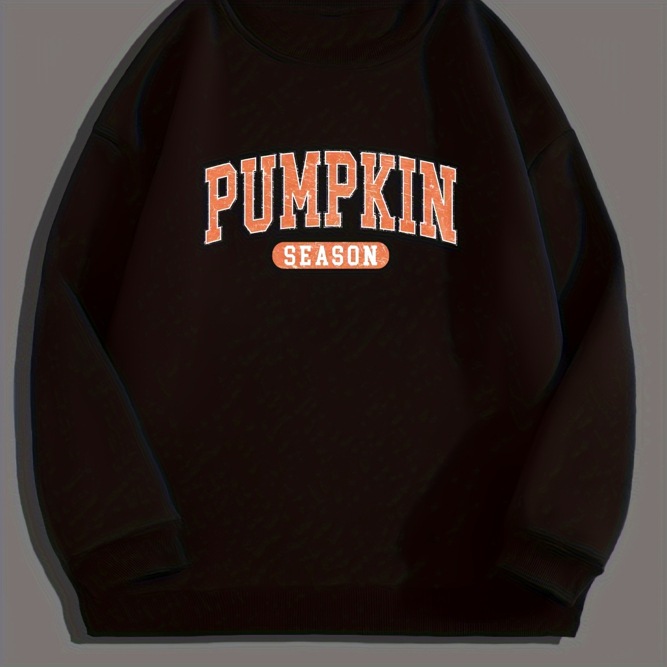 

Pumpkin Print, Men's Trendy Sweatshirt, Casual Graphic Design Pullover With Crew Neck For Men For Fall And Winter