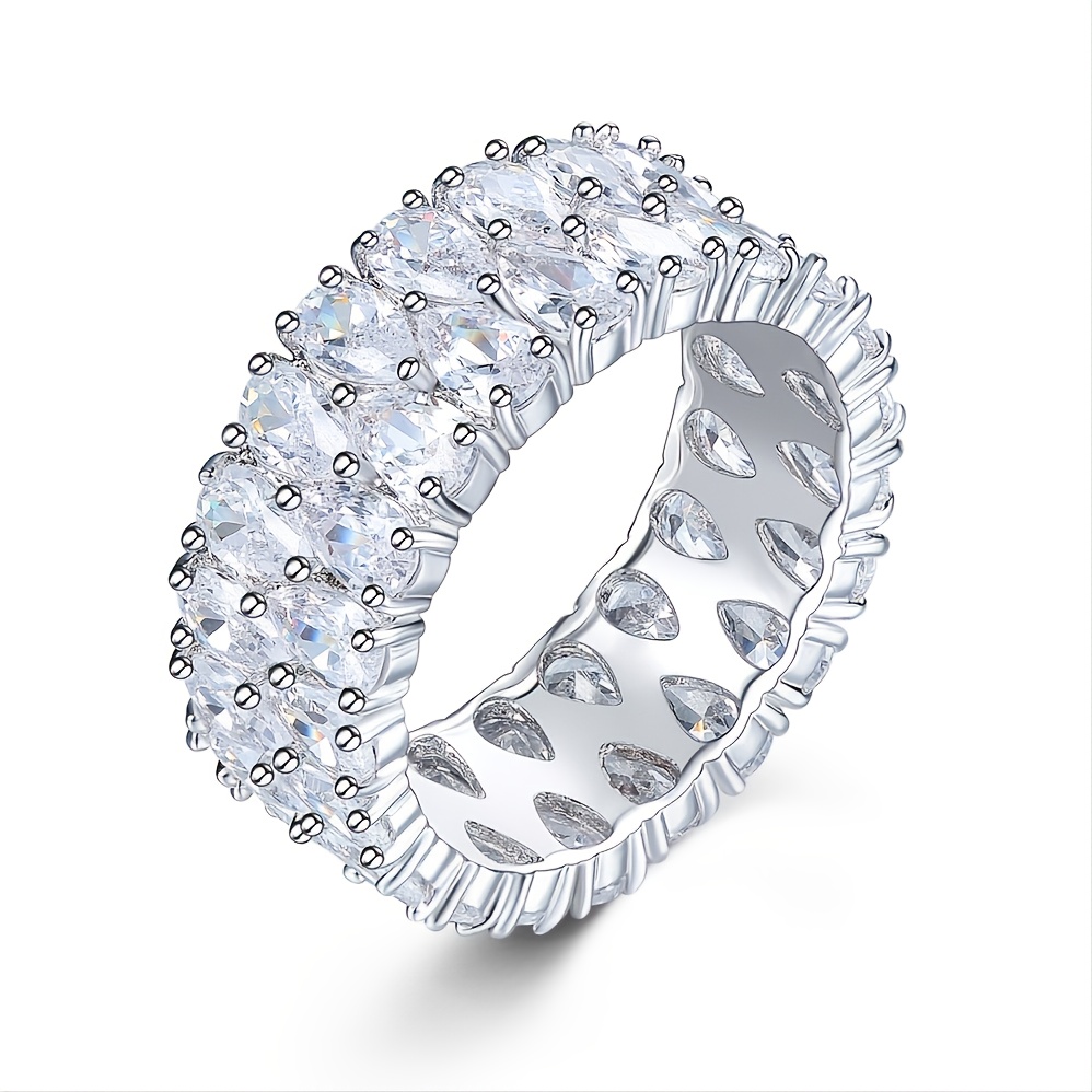 Big White Bohemia Zircon Stone Ring Vintage Crystal Wedding Rings for Women  Fashion Engagement Boho Jewelry Bijoux Femme