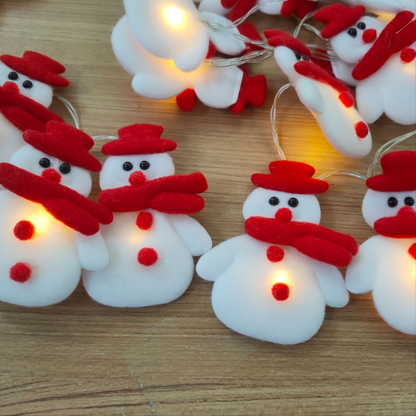 1 set of led christmas snowman string lights christmas ornaments decorations for christmas tree festive party 5 4ft 1 65m 10 lights details 7