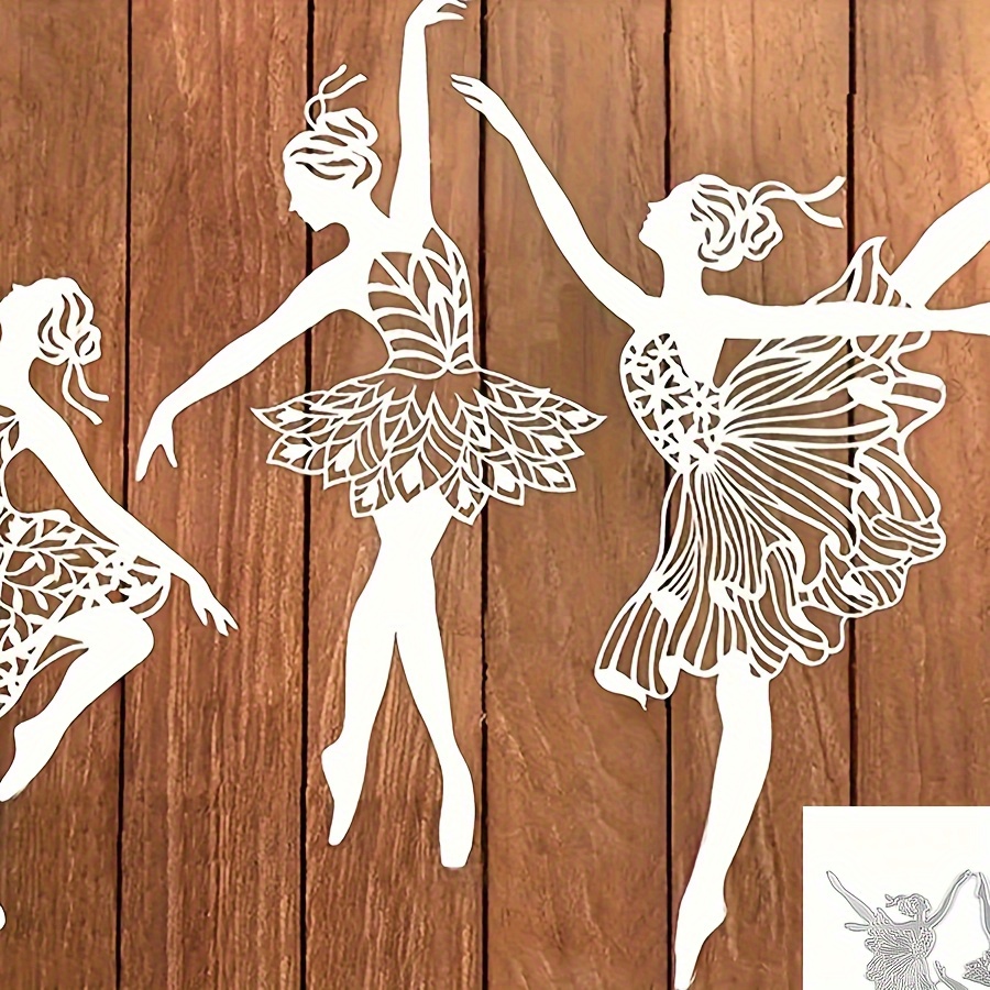 

1pc Ballet Dancer Dance Posture Metal Carbon Steel Paper Art Embossing Knife Mold Cutting Die, For Diy Greeting Card Making Clipping Art Hand Cutting Mold