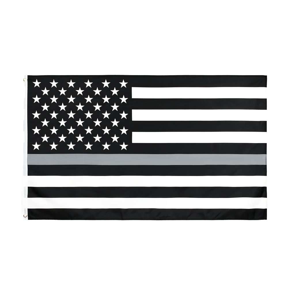 Usa Flag Polyester United States American Line Thin Grey - Temu