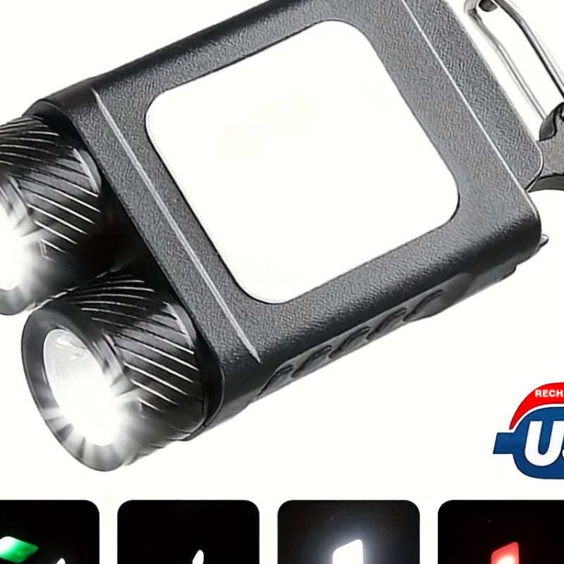 

1pc Dual Source Lighting Flashlight, Multifunctional Keychain Light, Flashlight Rechargeable, Usb Charging Work Lamp, For Outdoor Camping