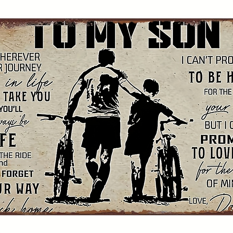 

Through Joy & - Inspirational Cycling Metal Art For Dad And Son, Decor, For Father-son