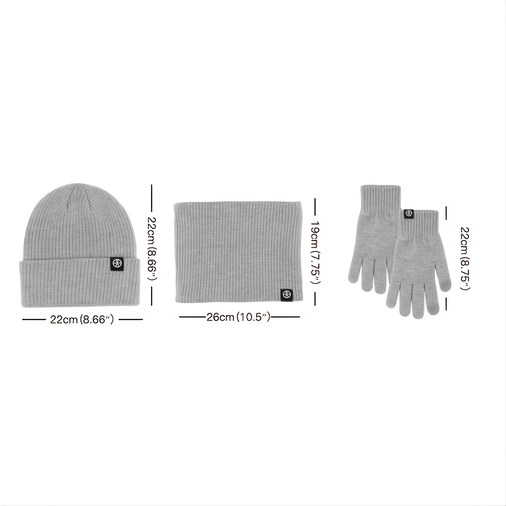 Winter Warm Hat Scarf Gloves Set Windproof Knitted Hat Three piece