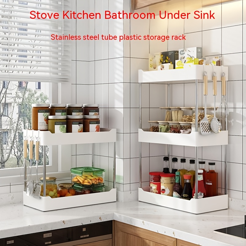 Stainless steel kitchen sink multi-purpose storage rack