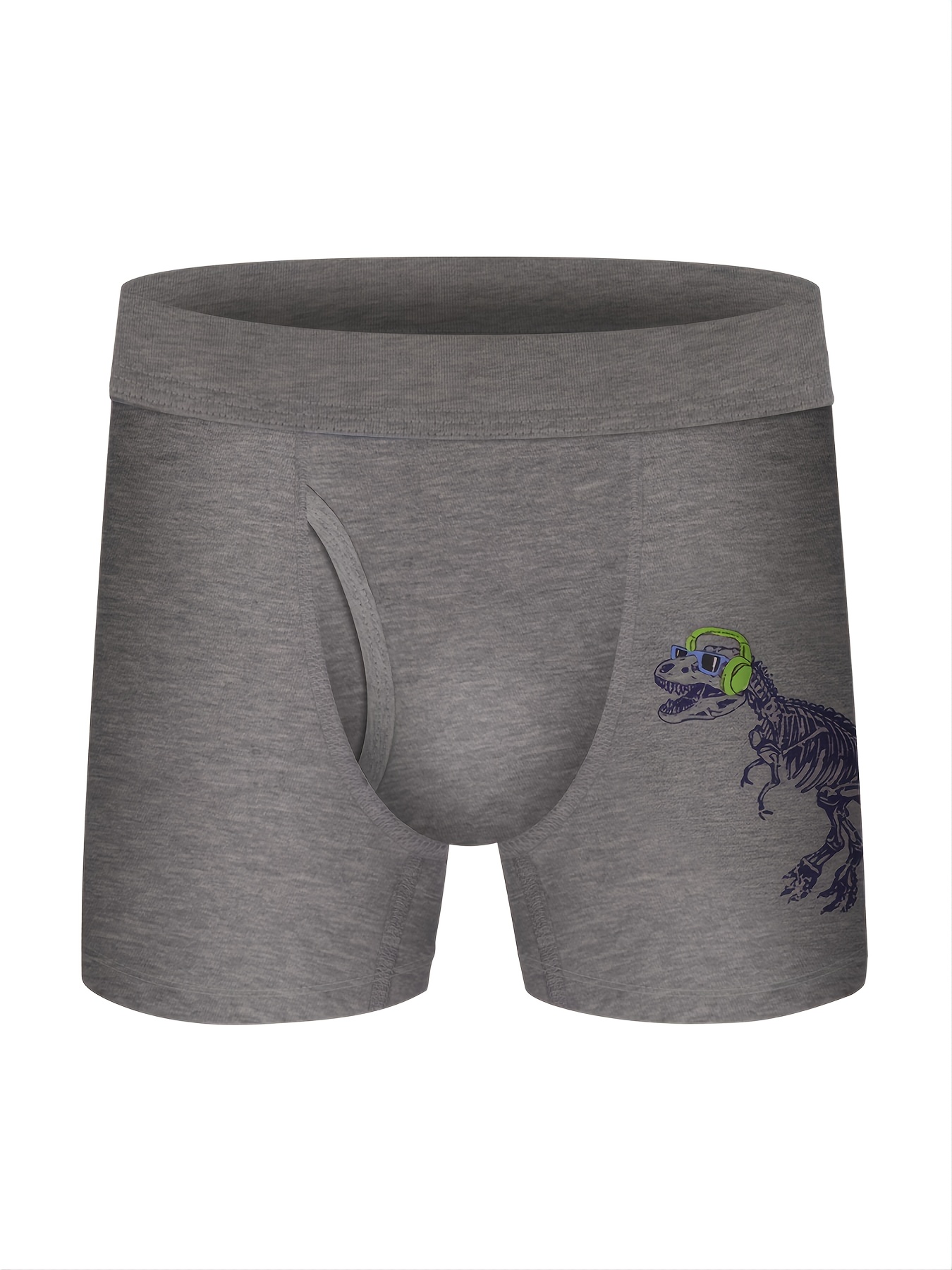 Men's Fun T-Rex Dinosaur Patterned Soft Cotton Boxer Shorts Underwear