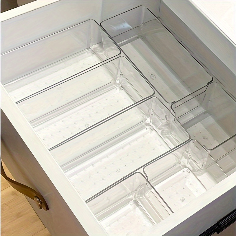 

7pcs Plastic Drawer Organizer Set For Makeup, , And Office Supplies, Desk Divider , -free Countertop Organization