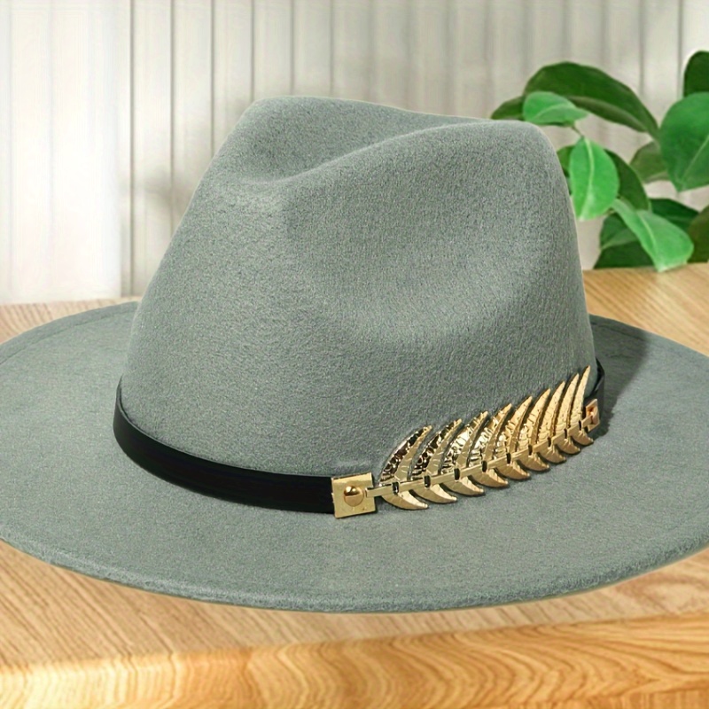 

Elegant Wide Hat With Classic Belt - Sun Protection, Polyester, Hand-washable - In 5 Colors