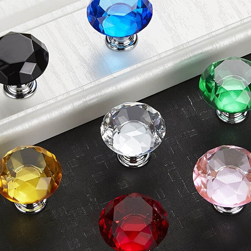 

20pack Of Colored Glass, Diamond Handles, Crystal Dressing Drawers, Handles, Cabinet Door Handles, Decorate Your Beautiful And Warm Home