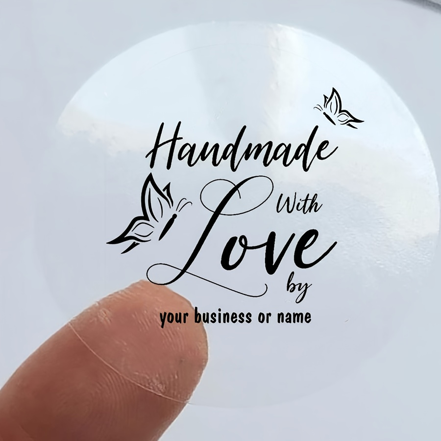 

Handmade Love Butterfly Stickers - Personalized - 50 Pieces - Plastic Material