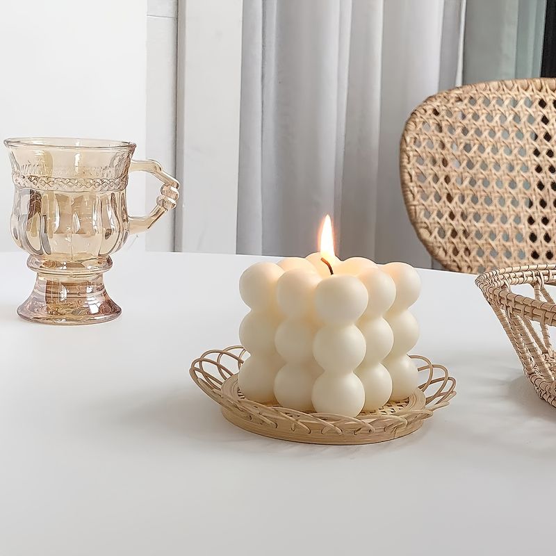 1pc Bubble Cube Candle, Decorative Candles Soy Wax Scented Candle For Birthday Wedding Candle Christmas Gifts, Aesthetic Candle details 4