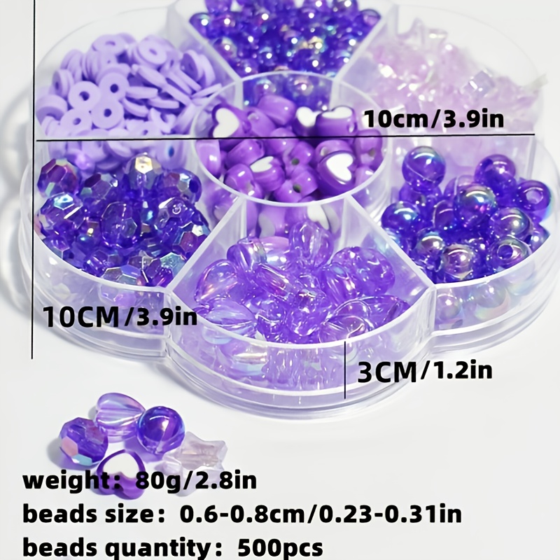 100pcs/pack 8mm Bright Color Purple Transparent Acrylic Beads For Jewelry  Making DIY Bracelet Necklace Room Decorations Handmade Craft Supplies