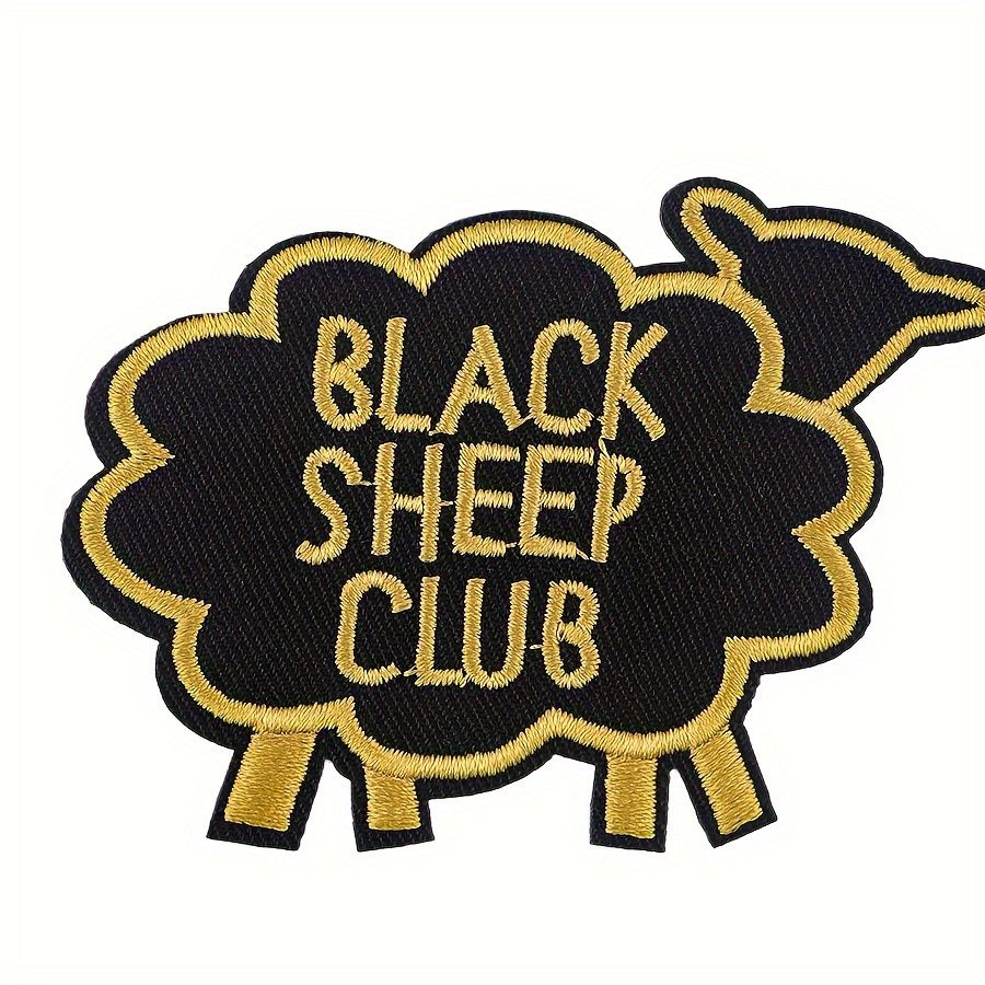 

Black Sheep Club Embroidered Iron-on Patch - 1pc Applique Badge For Diy Sewing On Jackets, Backpacks