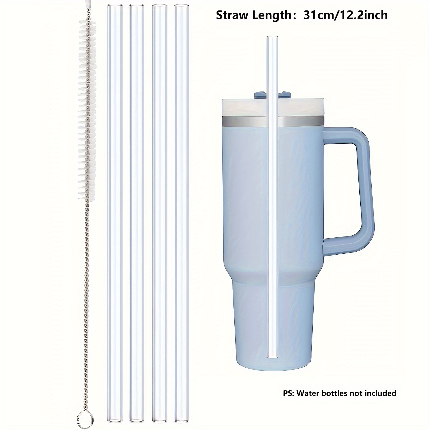 6pcs Straw Replacement for Stanley Cup Accessories, Reusable  Straws for Stanley 40 oz 30 oz and Simple Modern Trek Tumbler with Handle,  Bottle Straws with Cleaning Brush for Stanley 40oz Jug (