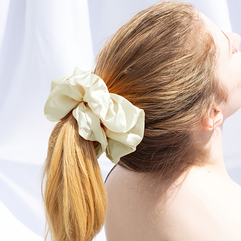 Oversized Satin Chiffon Hair Tie Multicolor Solid Large Hair Tie