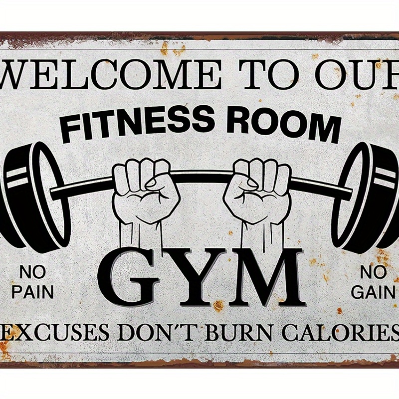 Welcome Fitness Room Metal Tin Sign Home Gym Sign Gym Room - Temu