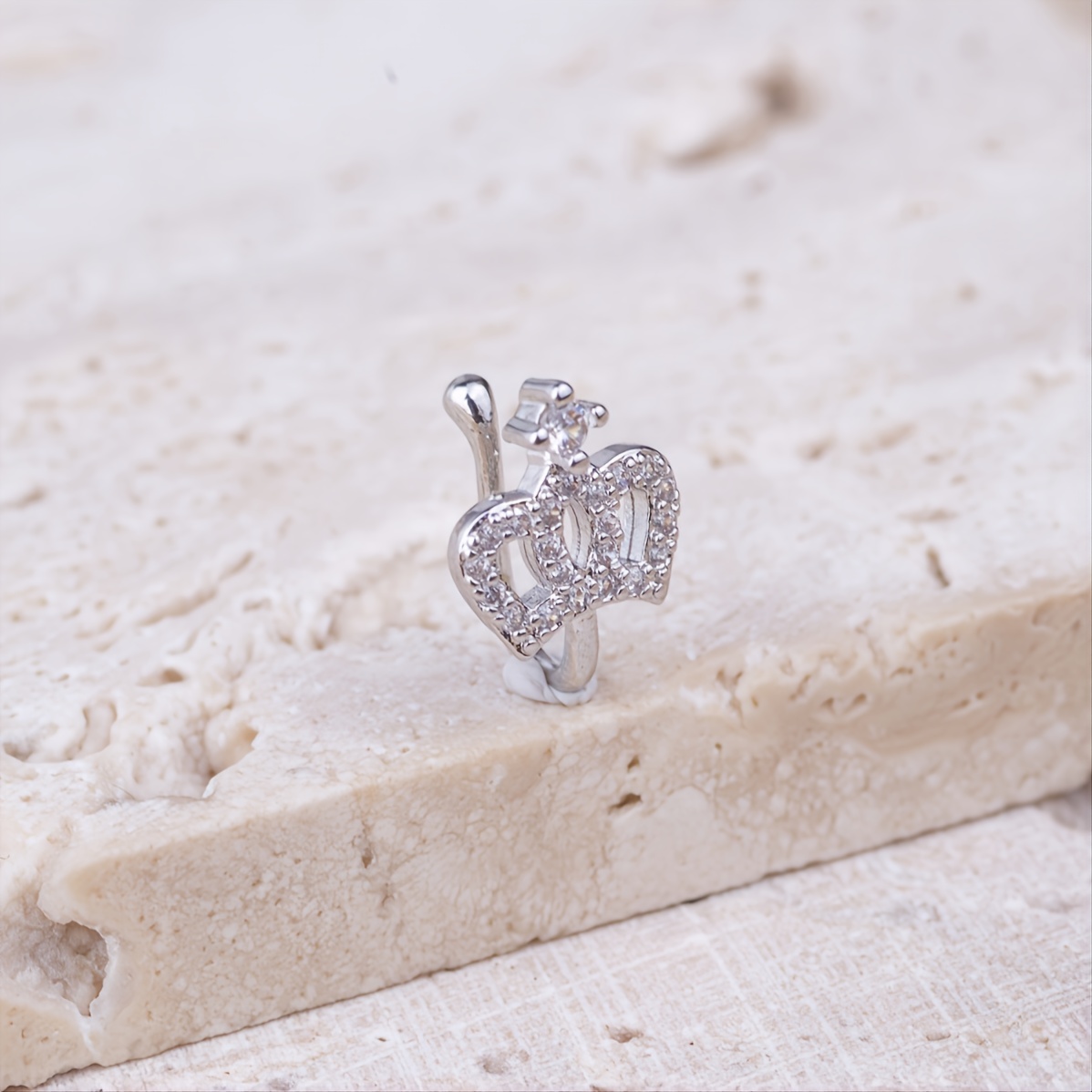 Simple Non perforated U shaped Nose Clip Zircon Star Love - Temu