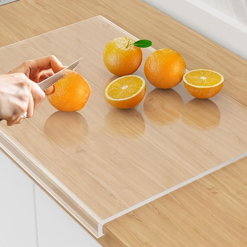 

Stylish Square Pet Acrylic Cutting Board For Kitchen - Solid Color Countertop Protector With Lip - Hand Wash Only