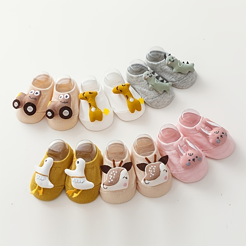 PAYOE 0-4Y Baby Socks Kids Toddler Non-Slip Socks Cartoon Animal