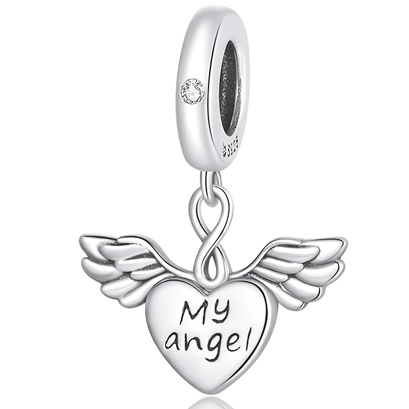 

1pc Miseff Genuine 925 Sterling Silver Love Wing Pendant Beads Charms Fit Pandora Original Bracelets Necklace Luxury Women Diy Jewelry Gift