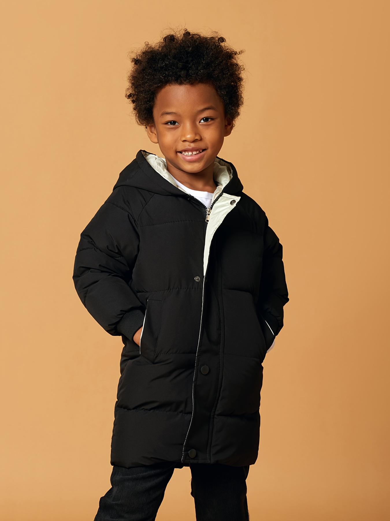 Boys black cheap padded coat