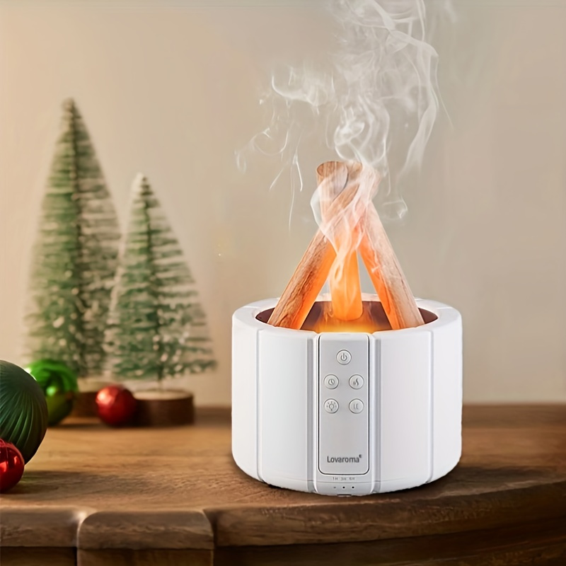 1pc Campfire Aromatherapy Diffuser, Large Capacity Flame Diffuser  Humidifier, Essential Oil Diffuser With Fire Flame Effect, For Home,  Office, Spa, Gy