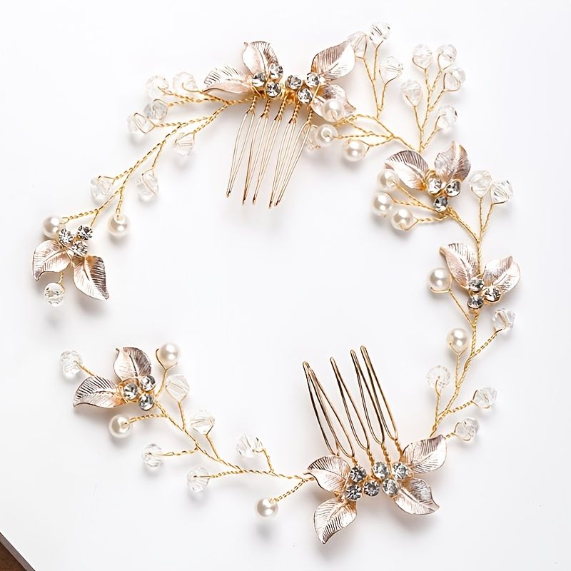 Bridal Golden Leaf Hair Vine Silver Hair Comb Rose Golden Leaf Hair Comb  Leaf Wreath Golden Hair Vine Bride Hair Accessories Leaf Hair Vine | Check  Out Today's Deals Now | Temu