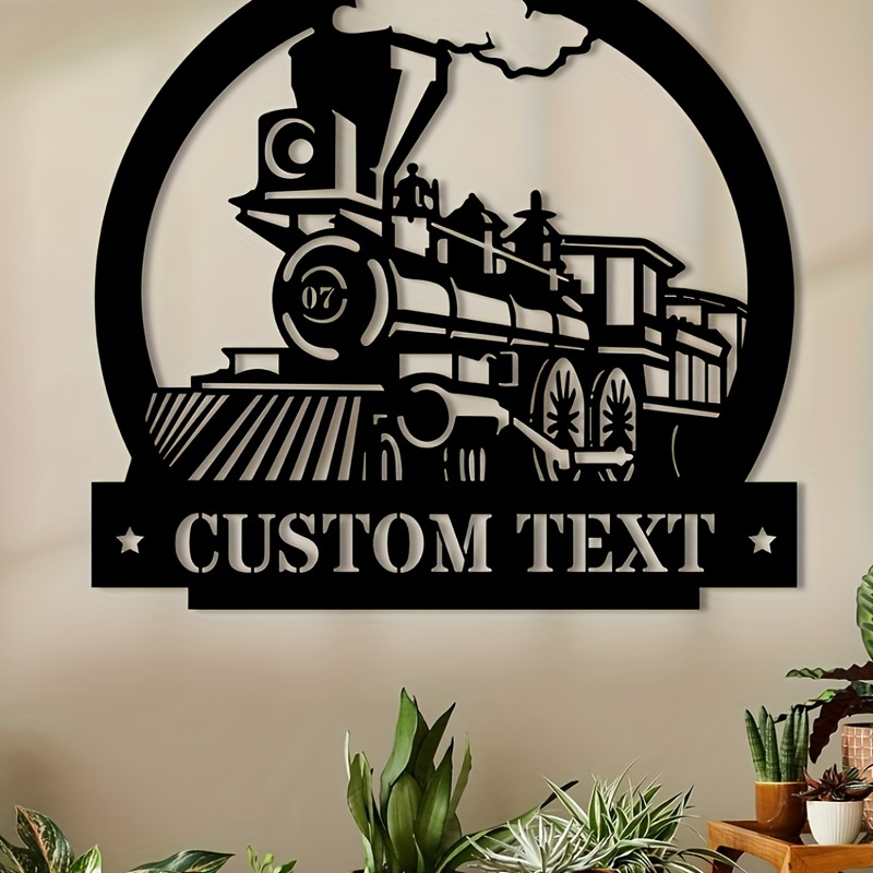 

Personalized Custom Train Wall Sign: Rustic , Durable Decor For Indoor/outdoor - Perfect Gift For Any Occasion