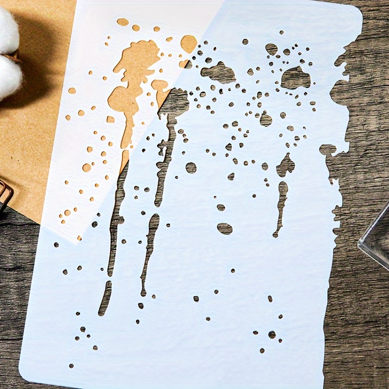 

1pc Drip Splatter Design Plastic Stencil For Diy Greeting Cards, Scrapbooking And Crafts - Reusable Decorative Drawing Template For Handmade Stationery And Albums