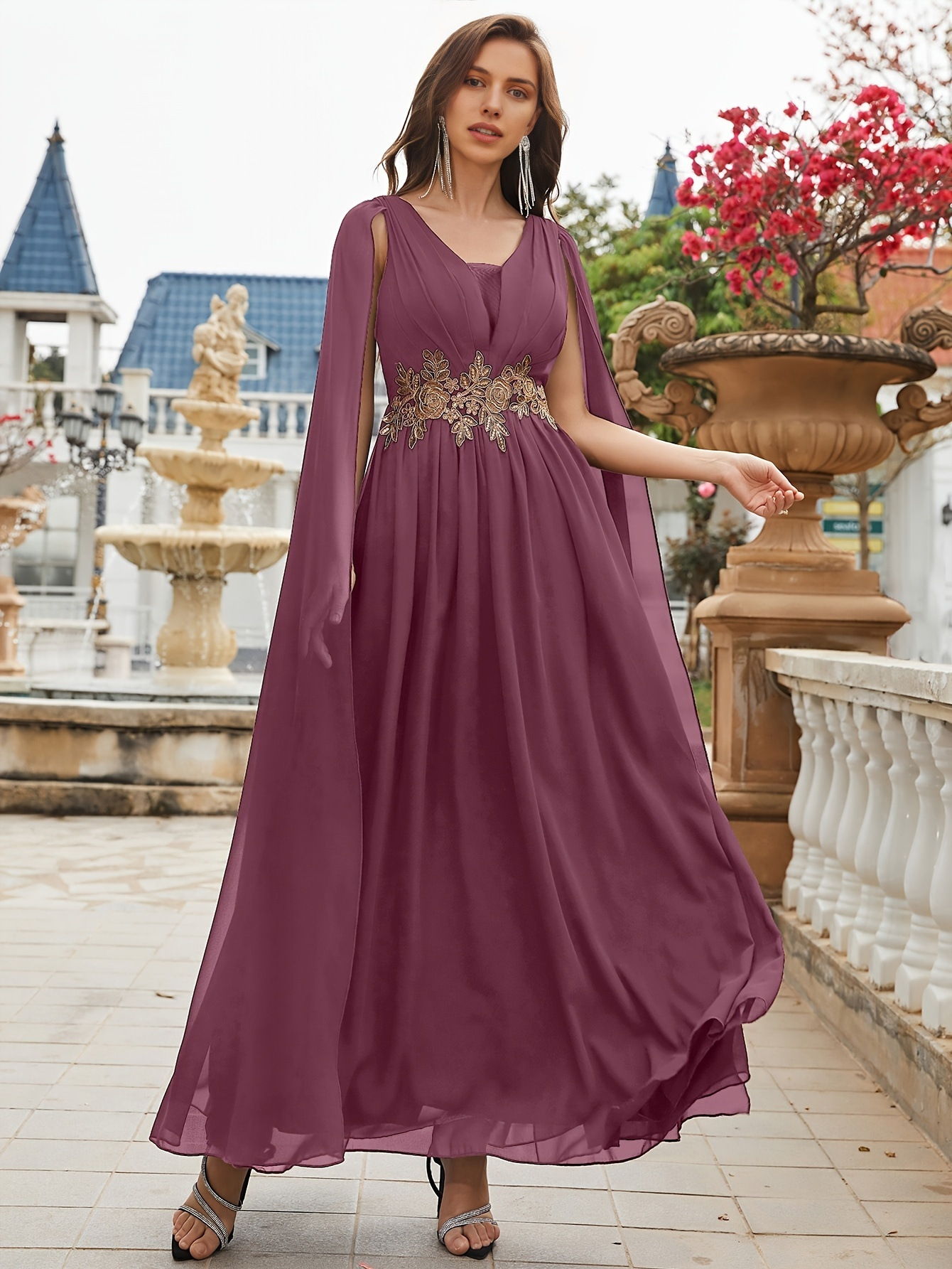 dress with bow tie neck