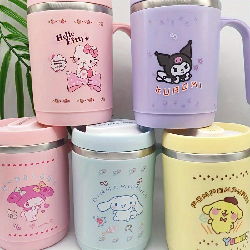 Frosted Glass Hello Kitty and Kuromi Pink Tumbler Cup Mug 25oz
