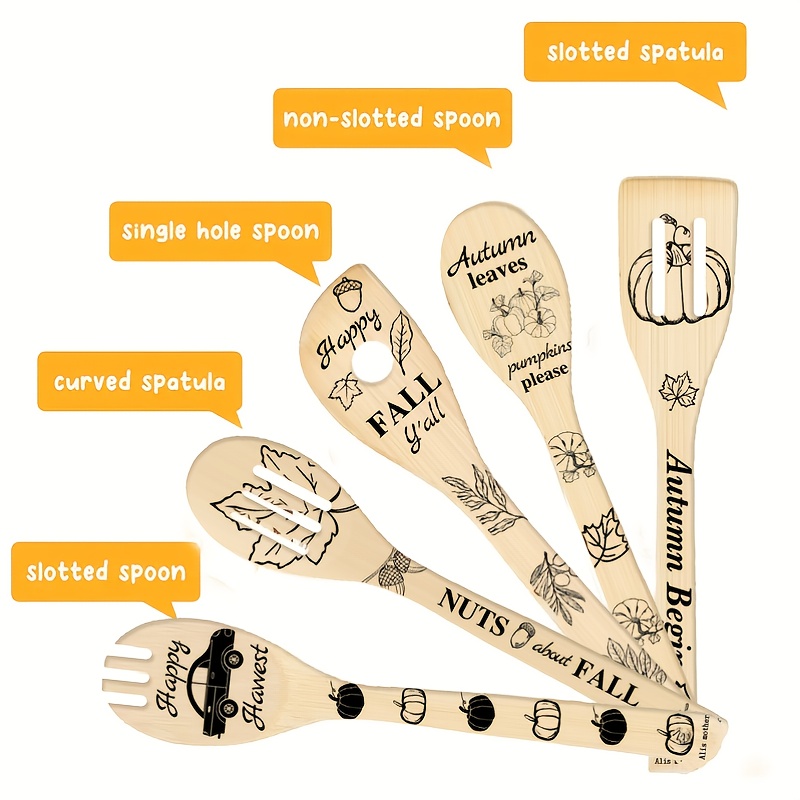 Halloween Wooden Kitchen Utensils Set, Autumn Landscape Pattern Wooden  Cooking Spoons And Spatulas Set, Non-stick Cookware, Perfect For Cooking,  Gifting And Decorating, Kitchen Supplies, Halloween Decoration, Christmas  Gift, Gift For Mom 
