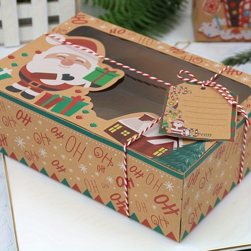 

27pcs Christmas Cookie Gift Box Set With Pvc Window - Kraft Paper Treat Containers For Holiday Party Favors