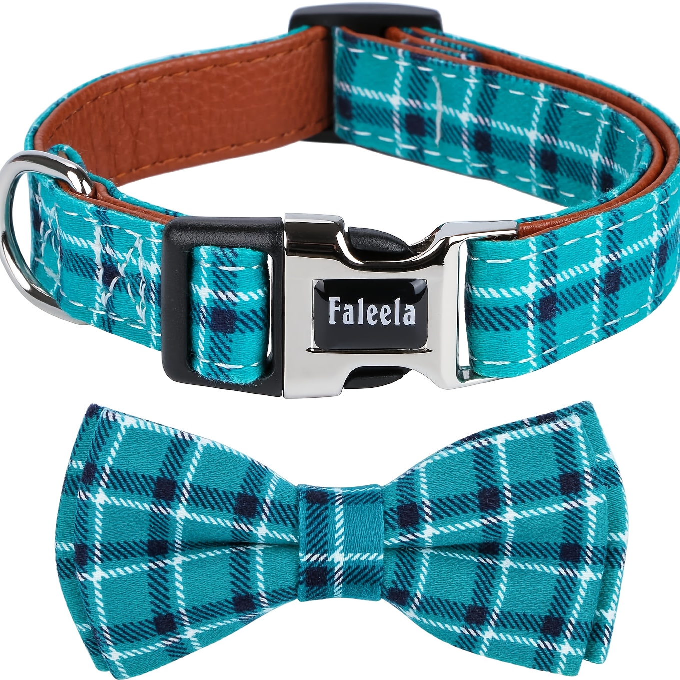 Christmas Trees Dog Bow Tie Collar, Metal Buckle. Personalized Pet Acc –  CurliTail