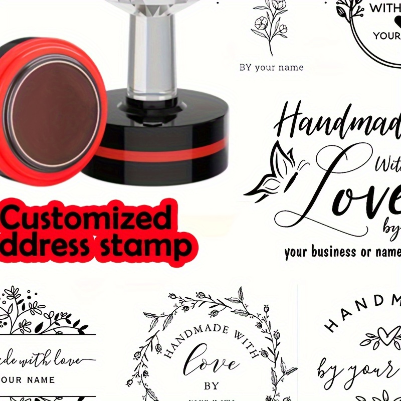 

Personalized Stamp 8 Styles Option Customized Stamp Hand Made With Love Pattern