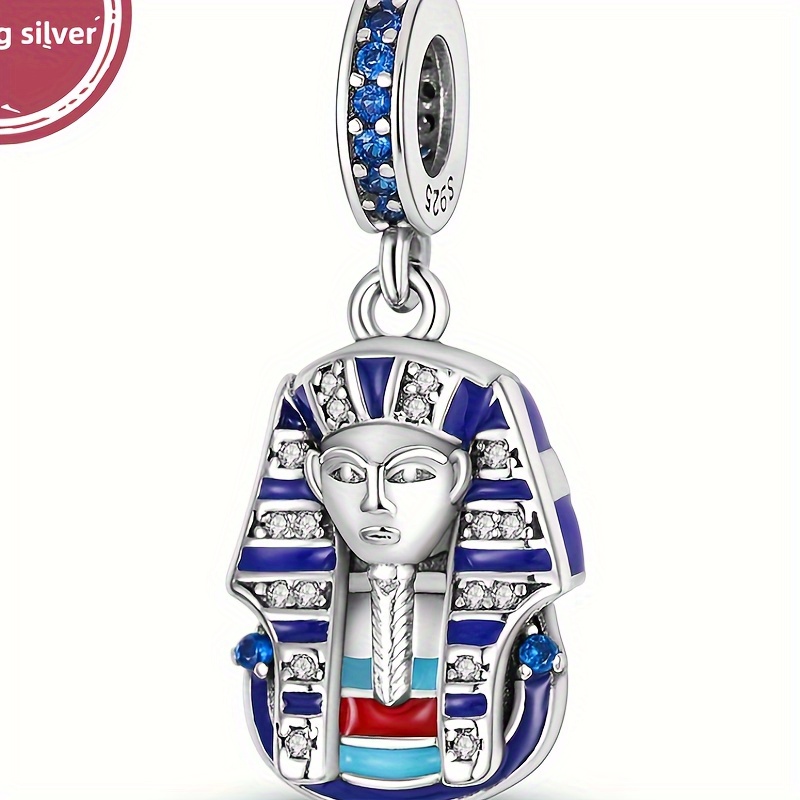 

925 Sterling Silver Pharaoh Pendant Beads Charms Fit Bracelets Necklace Simple Style Women Diy Jewelry Gift