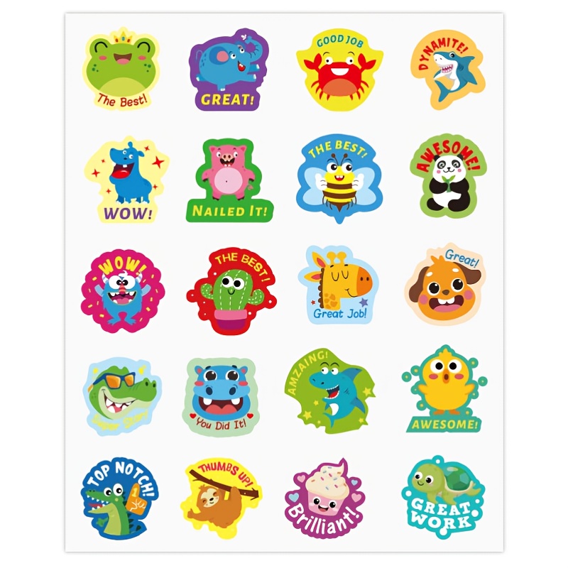 Circular Cartoon Patterns Encouraging Stickers Teachers - Temu