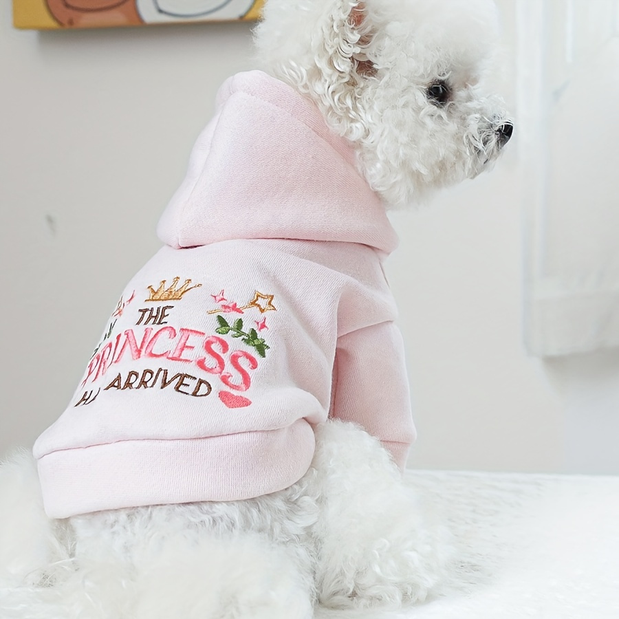 

Princess-themed Hoodie For Pets, 100% Polyester, Knit Fabric Dog Hooded Sweatshirt, Pullover Design, With Hand Wash Only, For Small Breeds, Ideal Christmas Gift