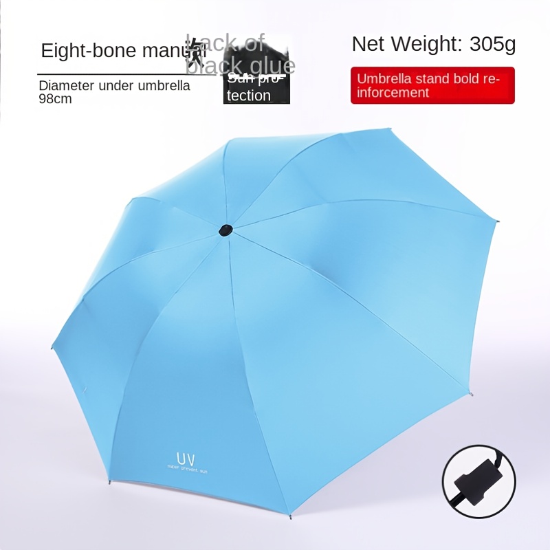 manual sunny umbrella sunscreen sunshade trifold umbrella folding umbrella uv vinyl sun umbrella
