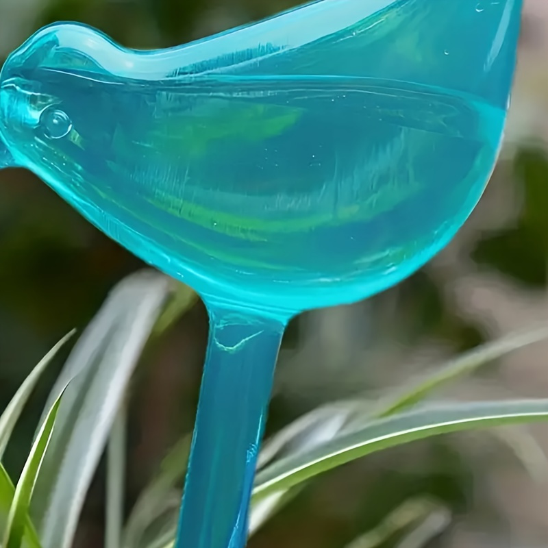 

Pvc" Lake Blue Bird-shaped Self-watering Globes - Large Pvc Automatic Plant Waterer Spikes For Indoor & Outdoor Use