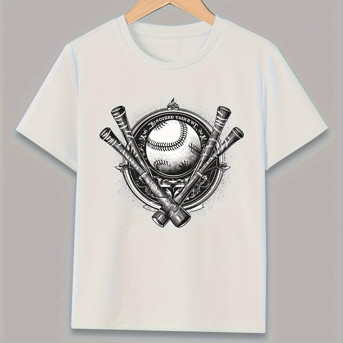 

Pattern Short Sleeve Crew Neck T-shirt, Casual Versatile Tee Tops Summer Gift, Boys' Clothing