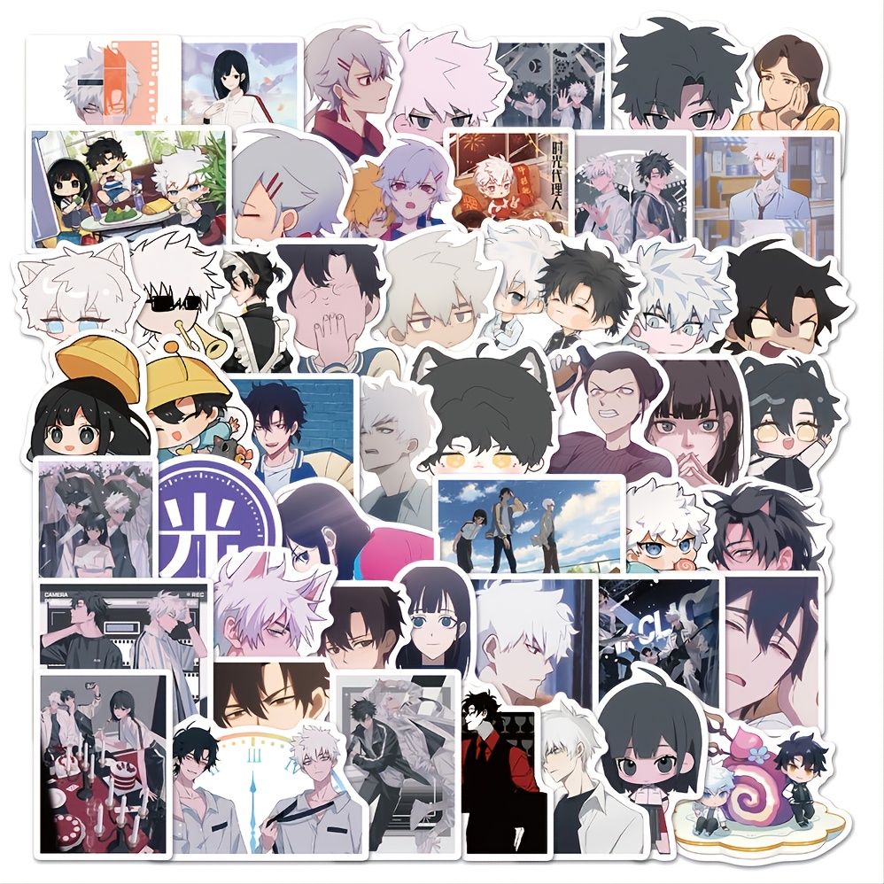 50pcs Pack Anime Stickers Two Dimensional Anime Characters Notebook  Handbook Waterproof Stickers | Free Shipping For New Users | Temu