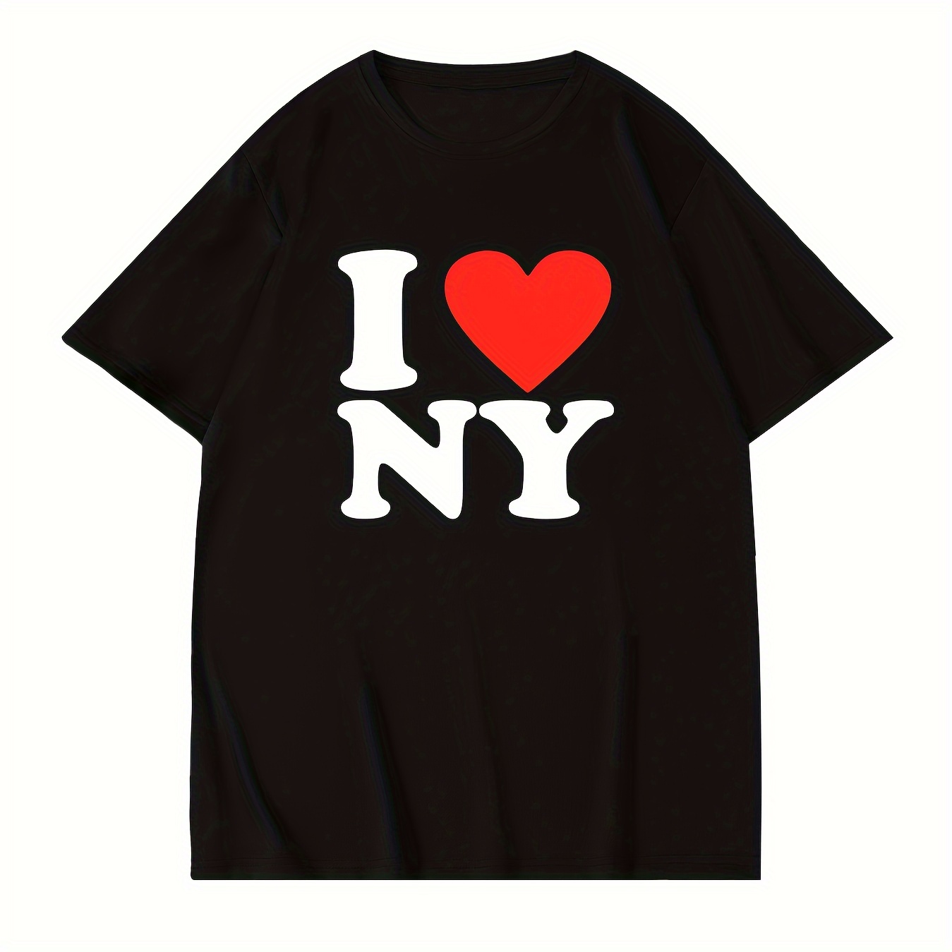

I Love Ny Print T Shirt, Tees For Men, Casual Short Sleeve T-shirt For Summer