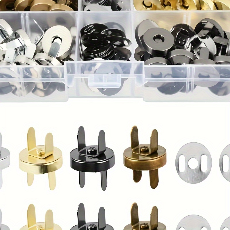 

20 Sets 14mm Magnetic Button Clasps Snaps Fastener Clasps Craft Sewing Buttons Knitting Buttons Sets For Sewing, Craft, Purses, Bags, Clothes, Leather, 4 Colors