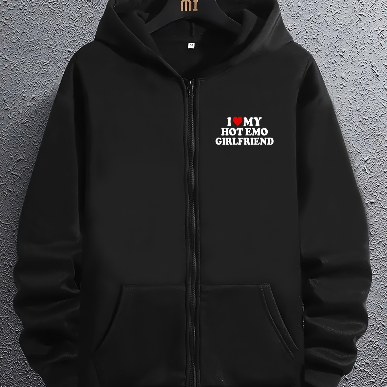 Love Hot Emo Girlfriend Print Mens Zipper Pullover Round - Temu