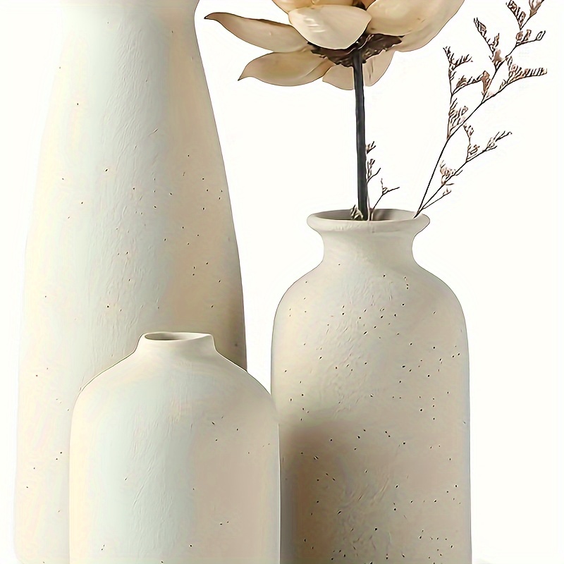 

3-piece Boho Ceramic Vase Set - Creative Home & Living Room Decor, Perfect For Mother's Day & Holiday Gifts